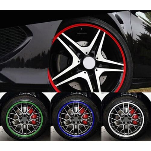 16Pcs/Sheet 4 colors Strips Wheel Stickers Decals Reflective Rim Tape Bike Motorcycle Car Tape Car Styling
