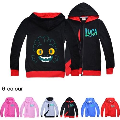 2022 Children Boys Girls Cartoon Luca Sport Hoodies Coat Outerwear Kids School Sweatershirt Clothing Outerwear