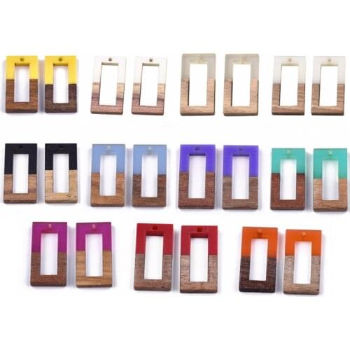 50pcs Resin & Wood Pendants Charm Mixed Color Teardrop for Jewelry Making DIY Bracelet Necklace Accessories Supplies