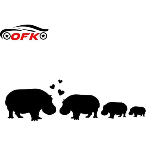 Car Stickers Decor Motorcycle Decals HIPPO FAMILY LOVE Decorative Accessories Creative Sunscreen Waterproof PVC,17cm*5cm