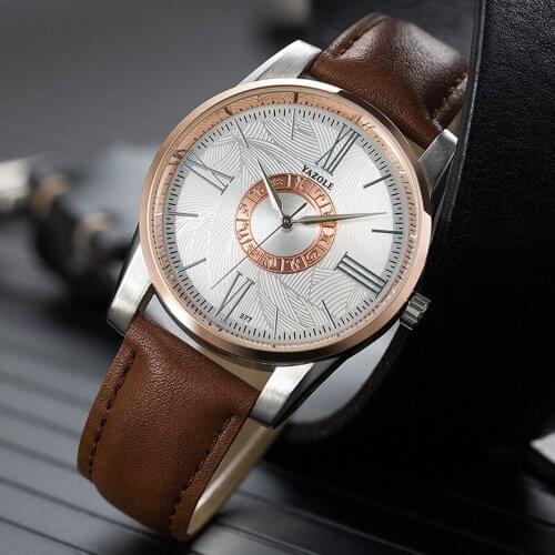 YAZOLE New Watches Men Luxury Brand Quartz Watch Fashion Reloj Hombre Leather Waterproof Wristwatch Clock Male Relogio Masculino