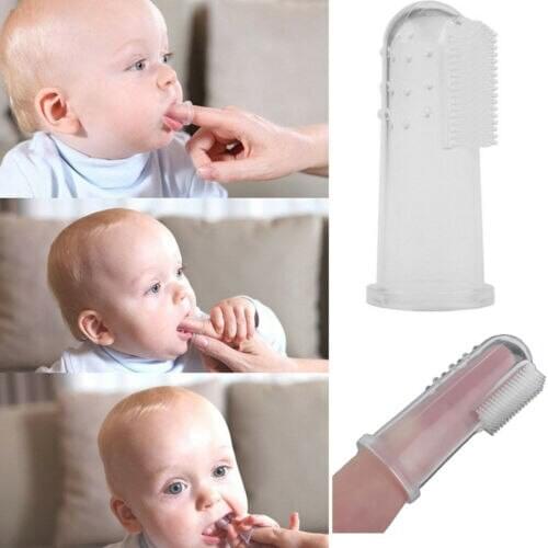 Baby Infant Soft Silicone Finger Toothbrush Teeth Rubber Massage Brush with Box