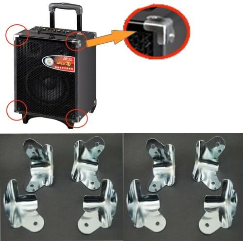 *CHROME METAL* Corner Speaker Cabinet Box / Guitar Amp Amplifier Protectors x 8