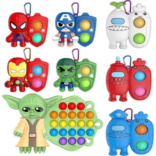 Star Wars Marvel Fidget Toy Squishy Sensory Anti Stress Kawaii Baby Yoda Spopg Situ Push Bubble Pop Fidget Stress Relief Squeeze