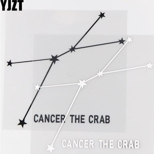YJZT 14.5×14.3CM Interesting Star Car Sticker Vinyl Decal Zodiac Signs Constellatory Cancer The Crab Black / Silver 10A-0439
