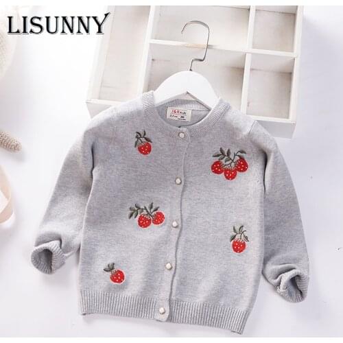 Girls Cardigan Sweater Autumn New 2021 Infants Children Cotton Knitwear Baby Top Embroidered Kids Coat Toddler Clothes 2-7y
