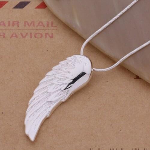 AN146 Stearling Silver color color Necklace Silver color color Fashion Jewelry Pendant Wing /avlajmsa Agjaixqa