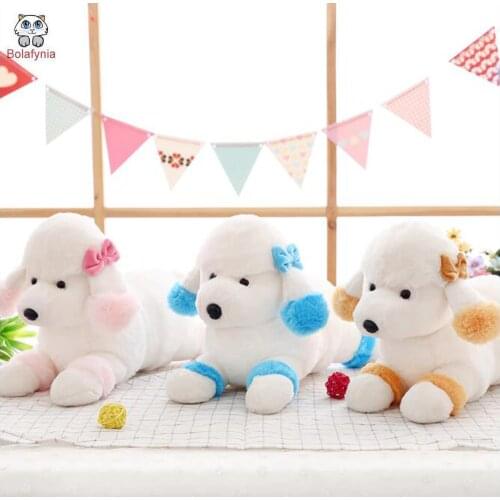 BOLAFINIA Cute long-haired Poodle dog figurine baby plush toys doll for children kids Christmas birthday stuffed toy gift