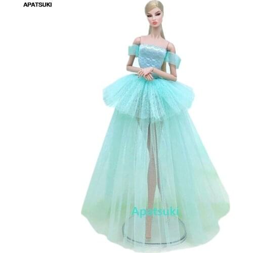 Mint Green Multi-layer Wedding Dresses Fashion Doll Outfits Dress For Barbie Clothes 1/6 BJD Dolls Accessories Kids Toys