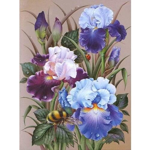 NEW Full Square / Round DIY Diamond Embroidery iris flower 5D Diamond Painting Kit Rhinestone Home decor wall art gift