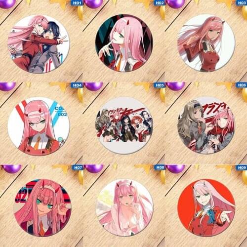 New 1pcs Anime DARLING In The FRANXX Cosplay Badge Cartoon Zero Two Pretty Brooch Pins Collection Bags Badges For Backpacks