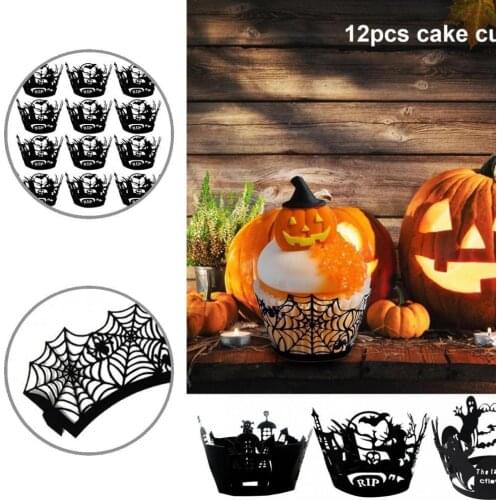 Cupcake Wraps Lightweight Cake Cups Wrappers Paper Fine Workmanship Practical Wide Application Halloween Cupcake Wraps