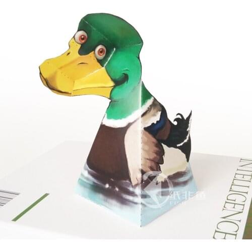 Optical Illusions Duck Ornaments Folding Cute Mini 3D Paper Model Papercraft DIY Kids Adult Handmade Craft Toys ER-077