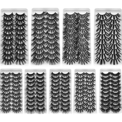 NEW 13Styles 2/10 pairs 100% Mink Eyelashes 3D Natural False Eyelashes 3d Mink Lashes Soft Eyelash Extension Makeup Kit Cilios