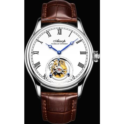 Luxury Brand Tourbillon Mechanical Sapphire Mens Watches Hand Wind Real Tourbillon Skeleton Movement Wrist Watch For Men Fashion