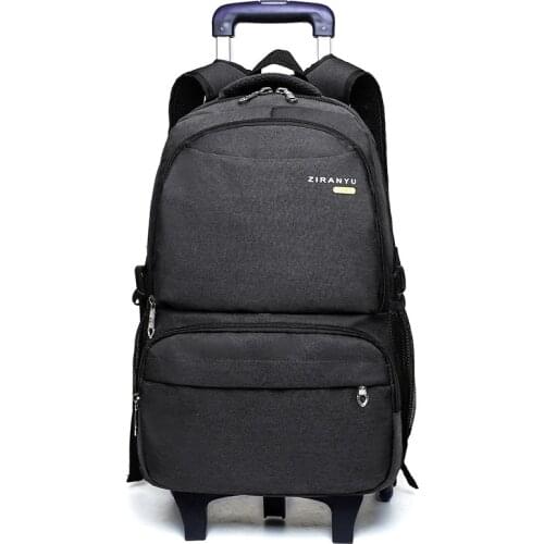 Removable School Backpack Trolley 2/6 Wheels backpack Waterproof children School Bag boys Kids large capacity Luggage bags