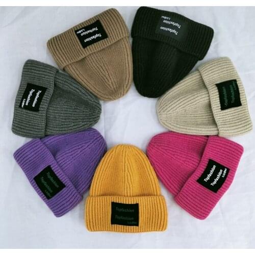 2021 Rabbit Fur Winter Hat for Women Solid Beanie Cashmere Wool Cap Female Knitted Skullies Beanies Warm Soft Knit Hat Bonnet