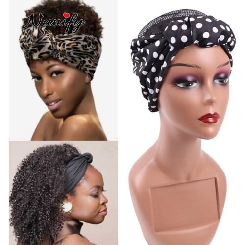 Nunify New Arrival Knotted Flower Headband Wig Cap With Crochet Sewing Mesh Hair Net Headband Wig Making Base Wig Accessories