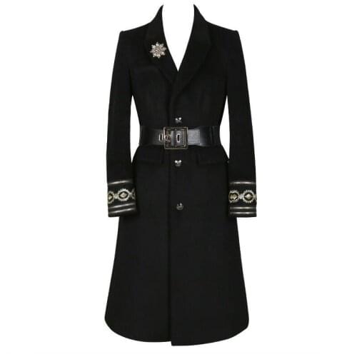 Woolen Coat Women Clothing New 2021 Woolen Jacket Women Clothes Long Slim Thickening Warm Coats Female Jackets Black