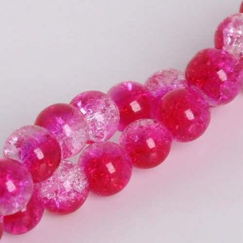 Glass Bead Garden rose white Round 6MM/8MM/10MM Crack Beads Crystal spacers DIY Bracelet Earrings Charms necklace jewelry making