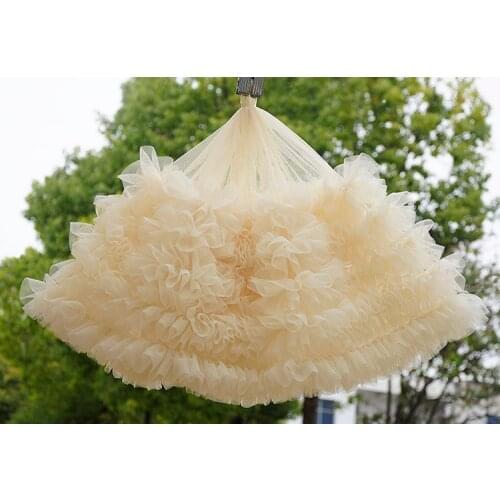 1Meter/lot 28cm wide 15 colors Baby Puff Skirt Fabric 3D Mesh Pleated Clothing Skirt Baby Doll Clothes Lace Accessories X245