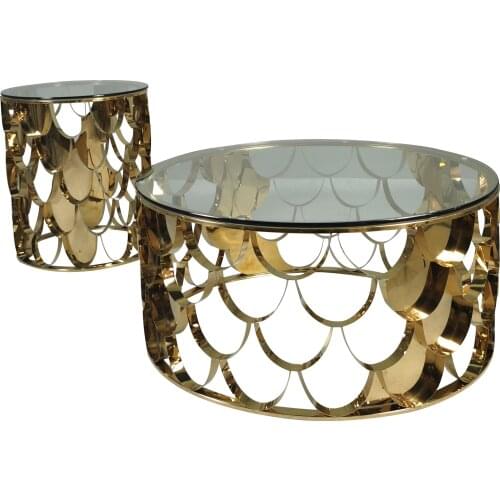 Chinafurniture modern coffee table top marble/glass, polished stainless steel base, used in living room, hotel restaurant