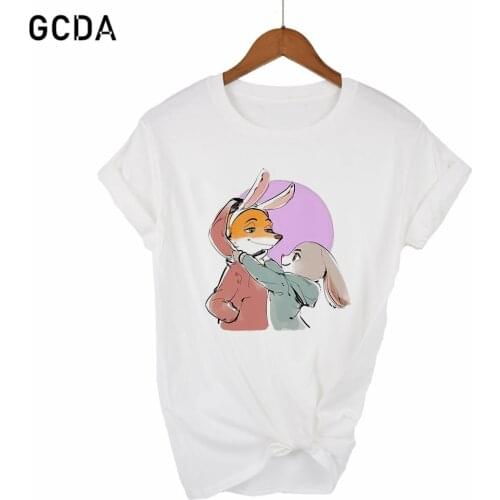 Women Graphic Fashion Casual Cute Lady Tees Rabbit Judy Fox Nick Print Tops Clothing Female T Shirt Girls T-Shirt