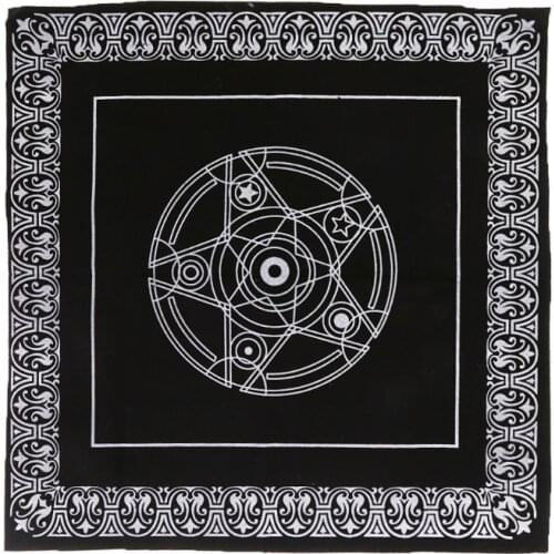 49x49cm Pentacle Tarot Tablecloth Astrology Divination Playing Cards Board Game Playmat