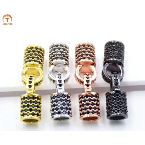 ASA&TESS CZ Micro Pave Clasp Round Crystal Connector Bracelet Link Necklet Link Bracelet Clasp Craft Jewelry Hook Clap