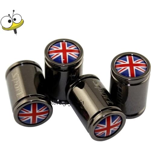 For Union Jack Logo Auto Car Accessories Tire Valve Wheel Center Caps For Jaguar MG Citroen Peugeot Audi Honda BMW Benz Clubman