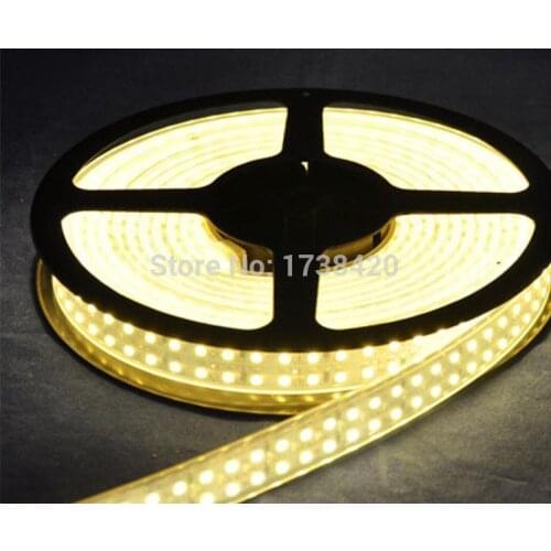 Free Shipping 20M Waterproof IP67 Tube LED Ribbon Tape Lamps Double Row LED Strip Light 3528 DC12V 240LEDs/M