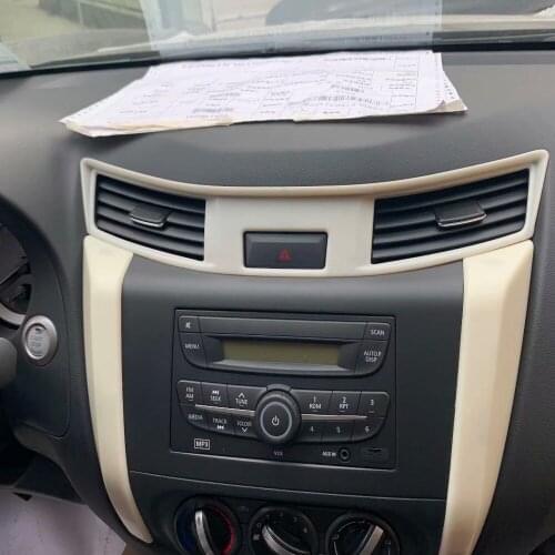 For Nissan Navara NP300 2017 2018 2019 2020 Carbon Fiber Car Center Control Panel Air Vent Cover Trim Frame Auto Accessories