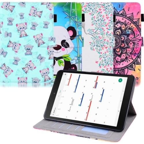 Wallet Cover for Huawei MediaPad M5 Lite 10 BAH2-W19/L09/W09 10.1'' Panda Cat Cute Stand Tablet Case Funda for Huawei M5 Lite 10