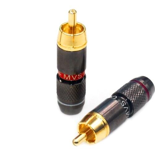 DIYLIVE MVS/ Moyin pure copper gold-plated welded horn line RCA Lotus plug genuine stock