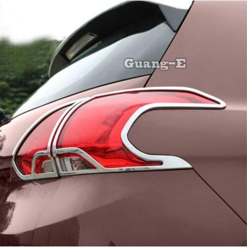 For Peugeot 2008 2014 2015 2016 2017 High Quality Car Body Rear Tail Back Light Lamp Frame Stick Styling ABS Chrome Trim 4pcs