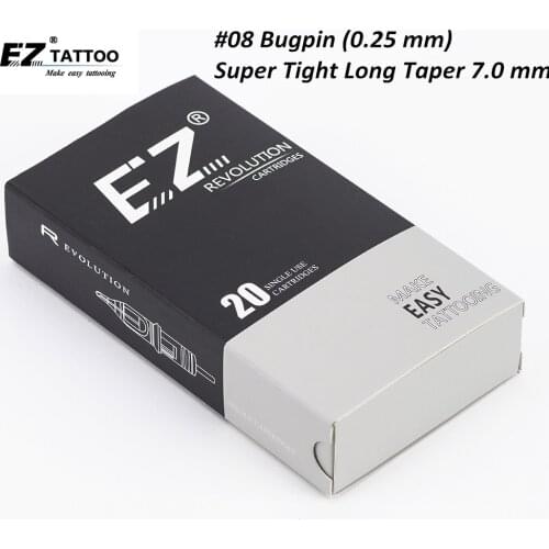 EZ Revolution Tattoo Cartridge #08 (0.25 mm) Round Liner Needles for Tattoo & Permanent Makeup Rotary Machines