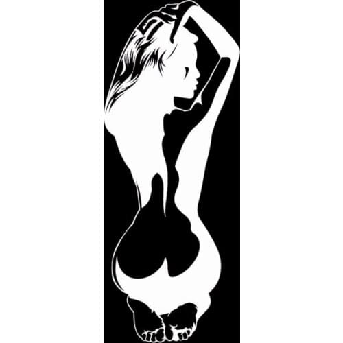 Naked Woman Sexy Back Girl Hot Car Sticker Decor Vinyl Black Silver Waterproof Car Window Body Decorative Stickers Accessories