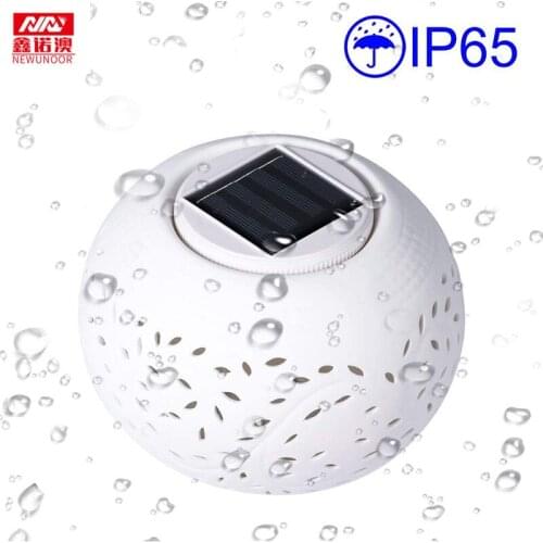 NEWUNOOR LED Solar Light Hollow Ceramic Colorful Ball Lawn Lamp Waterproof Table lights Garden Night Party Xmas Decor