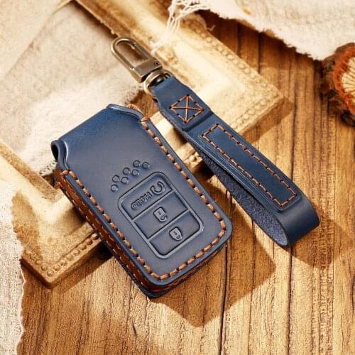 Car Leather Key Case Cover Fob For Honda CRV Pilot Accord Civic ACCORD ODYSSEY EURO CRIDER JADE Fit Freed Keyless Entry Styling