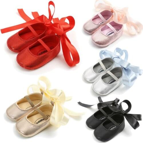 Toddler Baby Girl Soft Sole Leather Crib Shoes Anti-slip Sneaker Prewalker 0-18M