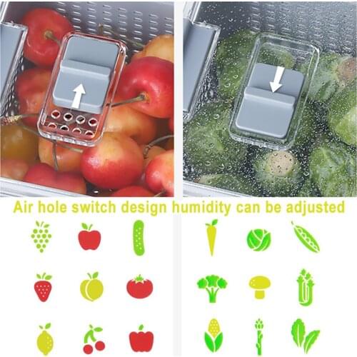 Vegetable Fruit Kitchen Storage Box Storage Containers Fridge Drip Basket Produce Saver Refrigerator Storage Basket Set Fresh 2