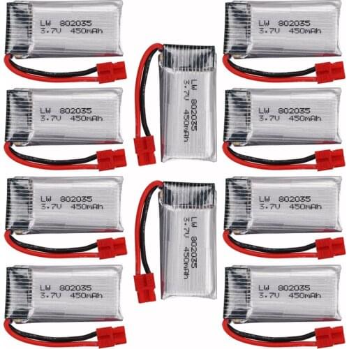 5/10pcs 3.7V 450mAh Lipo Battery For SYMA X15 X5A-1 X15C X15W RC Quadcopter Parts 802035 3.7V Battery wholesale