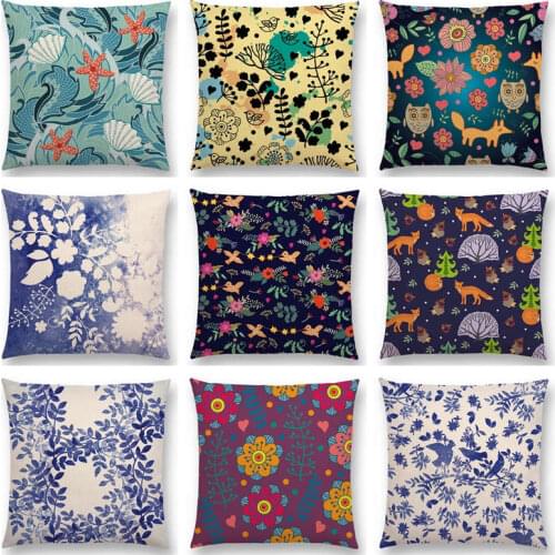 Delicate Floral Pattern Cut Herbal Forest Leaves Flowers Butterfly Birds Prints Lilac Vintage Lovely Cushion Cover Pillow Case