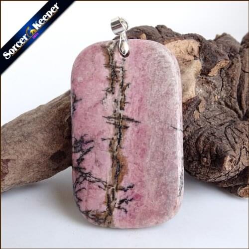 Fashion Real Rhodonite Stone Pendant Natural Stone Cabochon Beads Diy Necklace Pendants Jewelry Making Gem Accessory ZS295