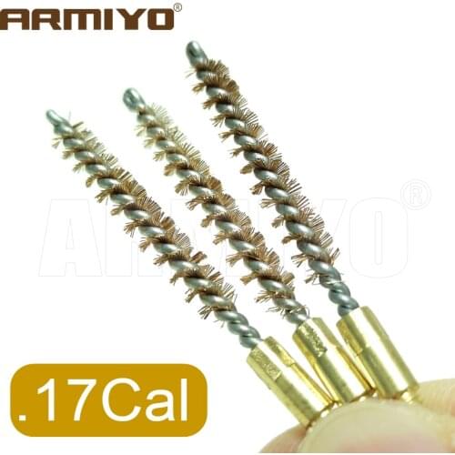 Armiyo .17Cal .177Cal 4.5mm Gun Bore Cleaning Brush Set 4mm Dia 680mm Length Brass Rod Hunting Accessories Screw Thread 5-40