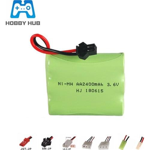 3.6v 2400mAh NiMH Battery For Rc toy Car Robot Boat Tanks Trains Gun Ni-MH AA 700mah 3.6v Rechargeable Battery 1Pcs For RC Boat