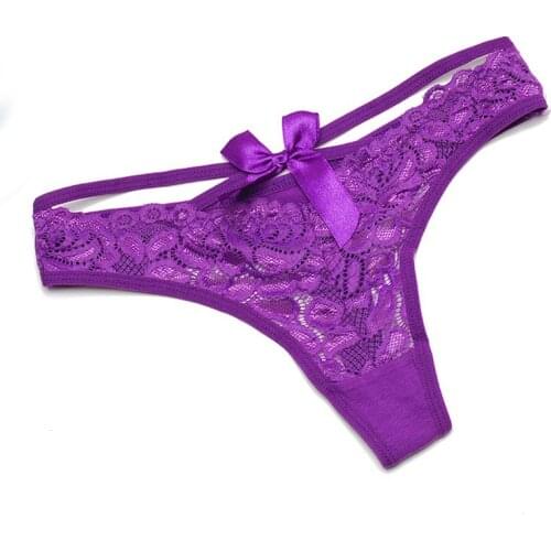 New Lace Sexy Thong Panties Women Cotton Cozy Transparent G String Low Waist Design Female G-Strings Thongs Underwear Briefs W1