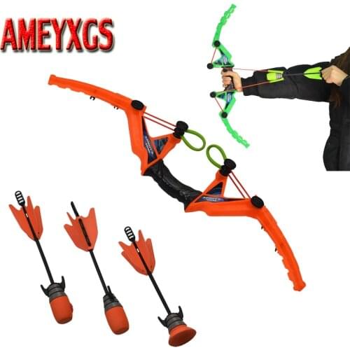Children Gift Archery Bow And Arrows Set Outdoor Games Safe Parent-child Game Children Hunting Shooting Accessory
