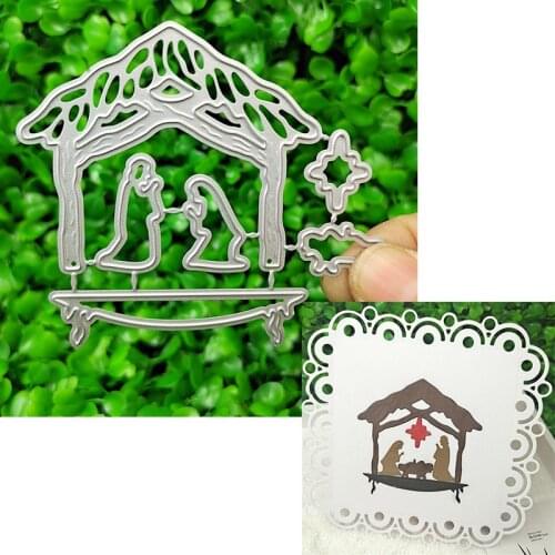 Suitable for Christmas metal cutting die DIY scrapbook photo album 3D creative greeting card making Pavilion figure 2021 NEW
