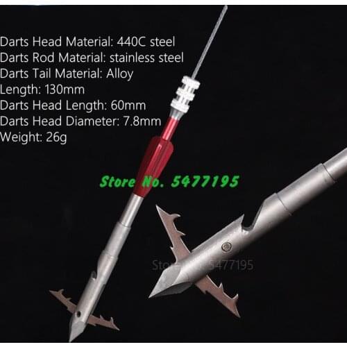 1pcs Powerful Fishing Slingshot Fish Bladder Outdoor Sports Stainless Steel Fish Darts Removable and Easy To Install Barb Darts